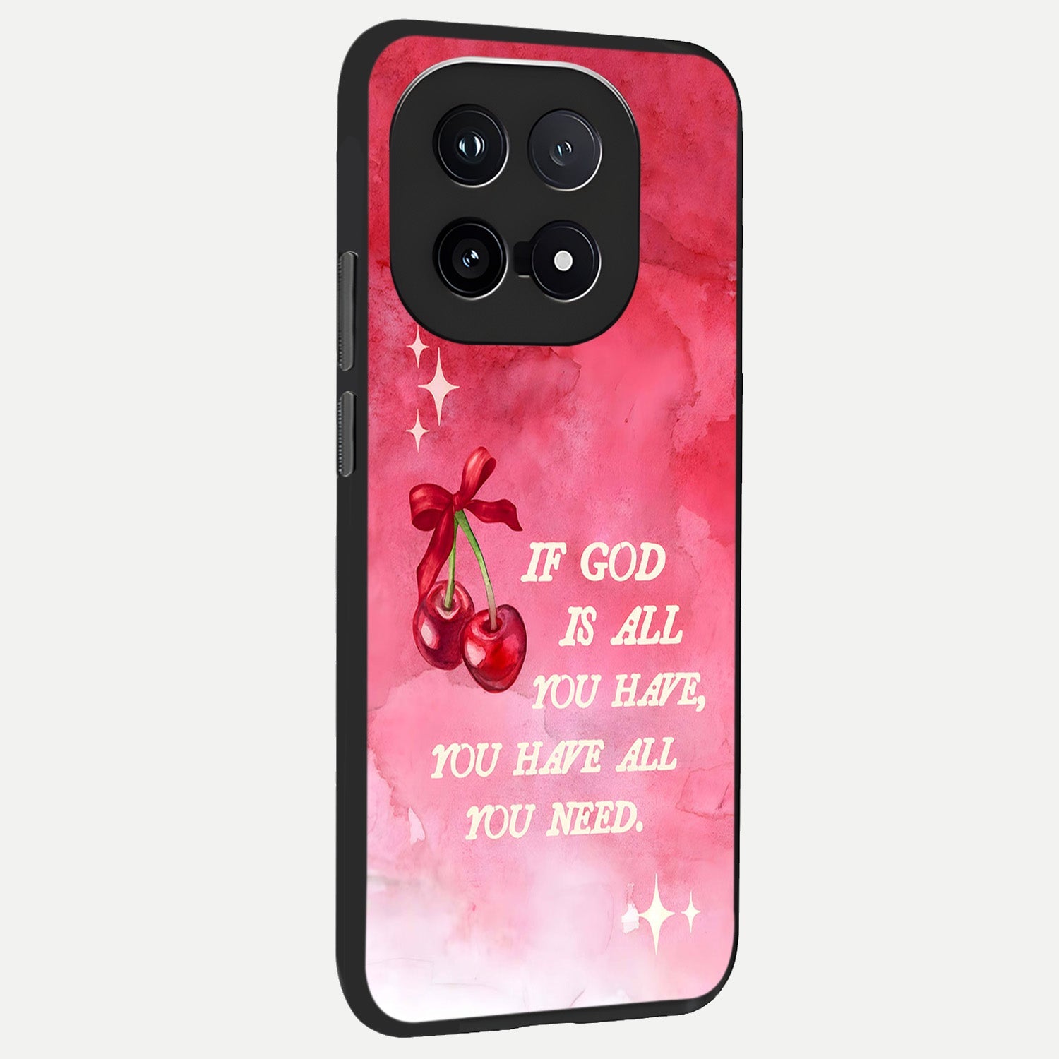  Cherry Quote back cover for iQOO 15 slim fit glass case with vibrant aesthetic design