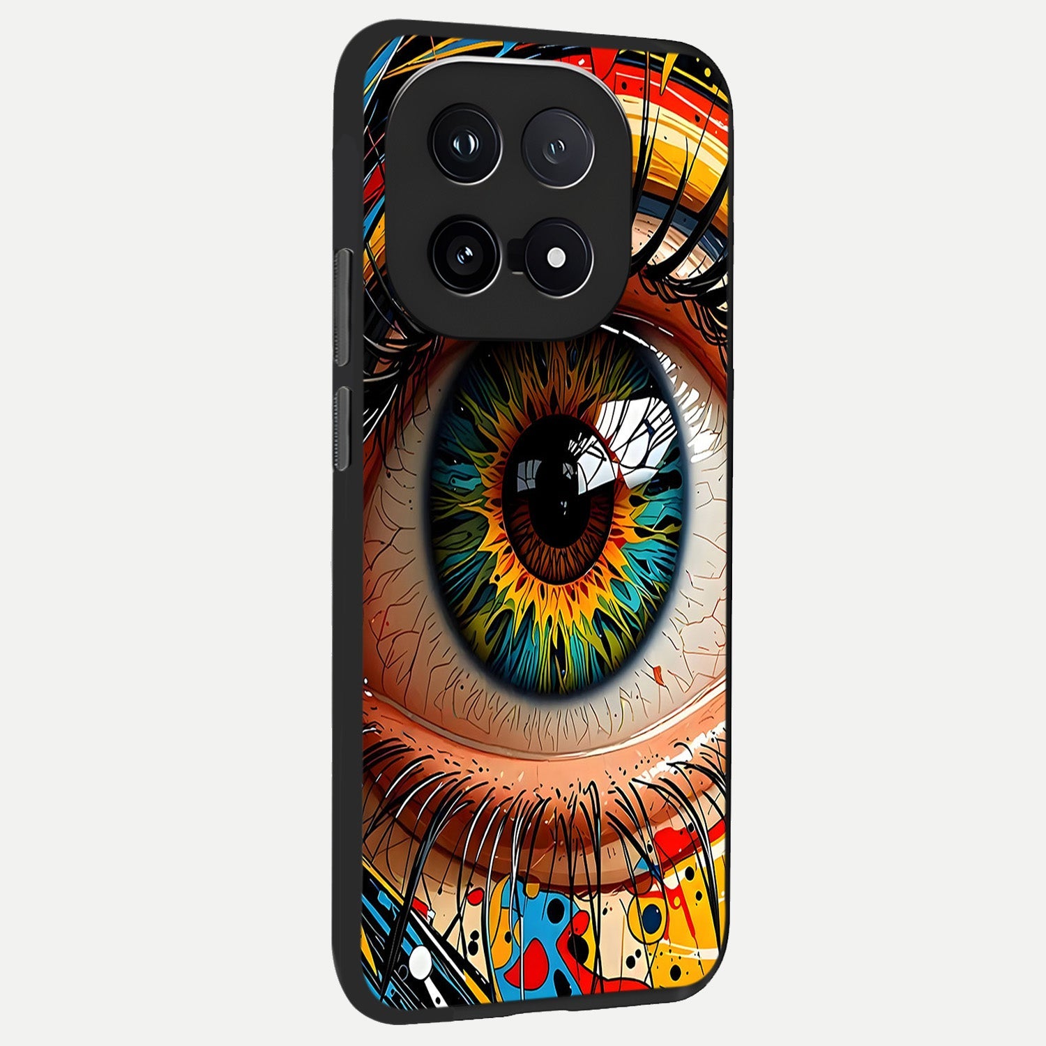  Colorful Eye back cover for iQOO 15 slim fit glass case with vibrant aesthetic design