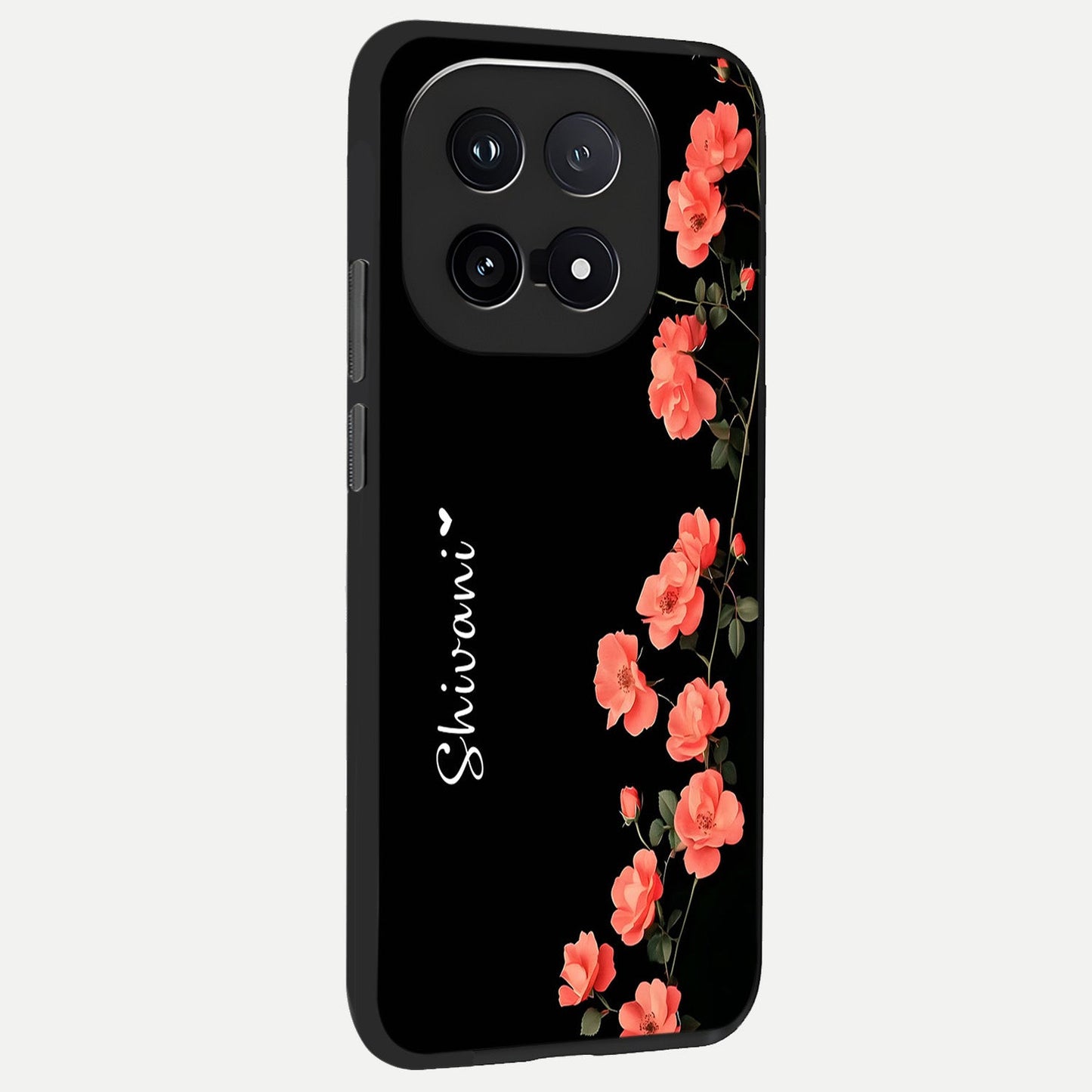  Crimson Bloom Grace Custom Name back cover for iQOO 15 slim fit glass case with vibrant aesthetic design