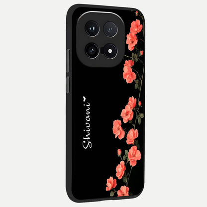  Crimson Bloom Grace Custom Name back cover for iQOO 15 slim fit glass case with vibrant aesthetic design
