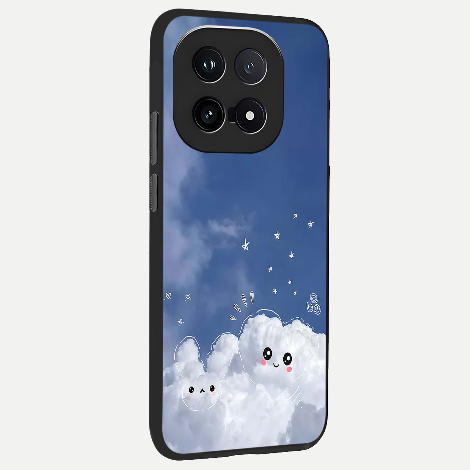  Cute Blossom Cloud back cover for iQOO 15 slim fit glass case with vibrant aesthetic design