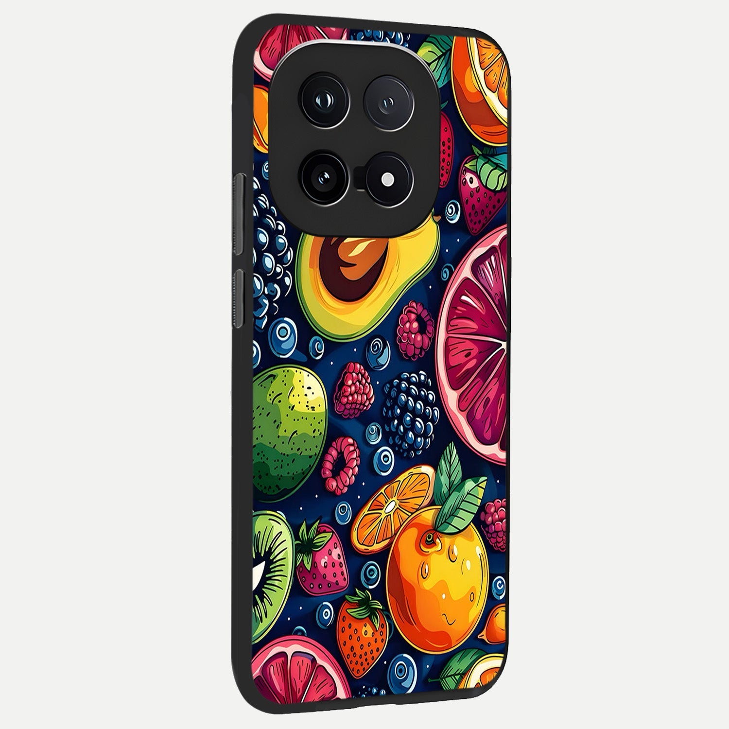  Cute Fruits Art back cover for iQOO 15 slim fit glass case with vibrant aesthetic design