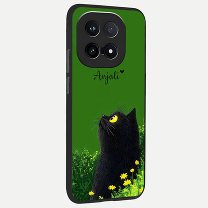  Emerald Cat Custom Name back cover for iQOO 15 slim fit glass case with vibrant aesthetic design