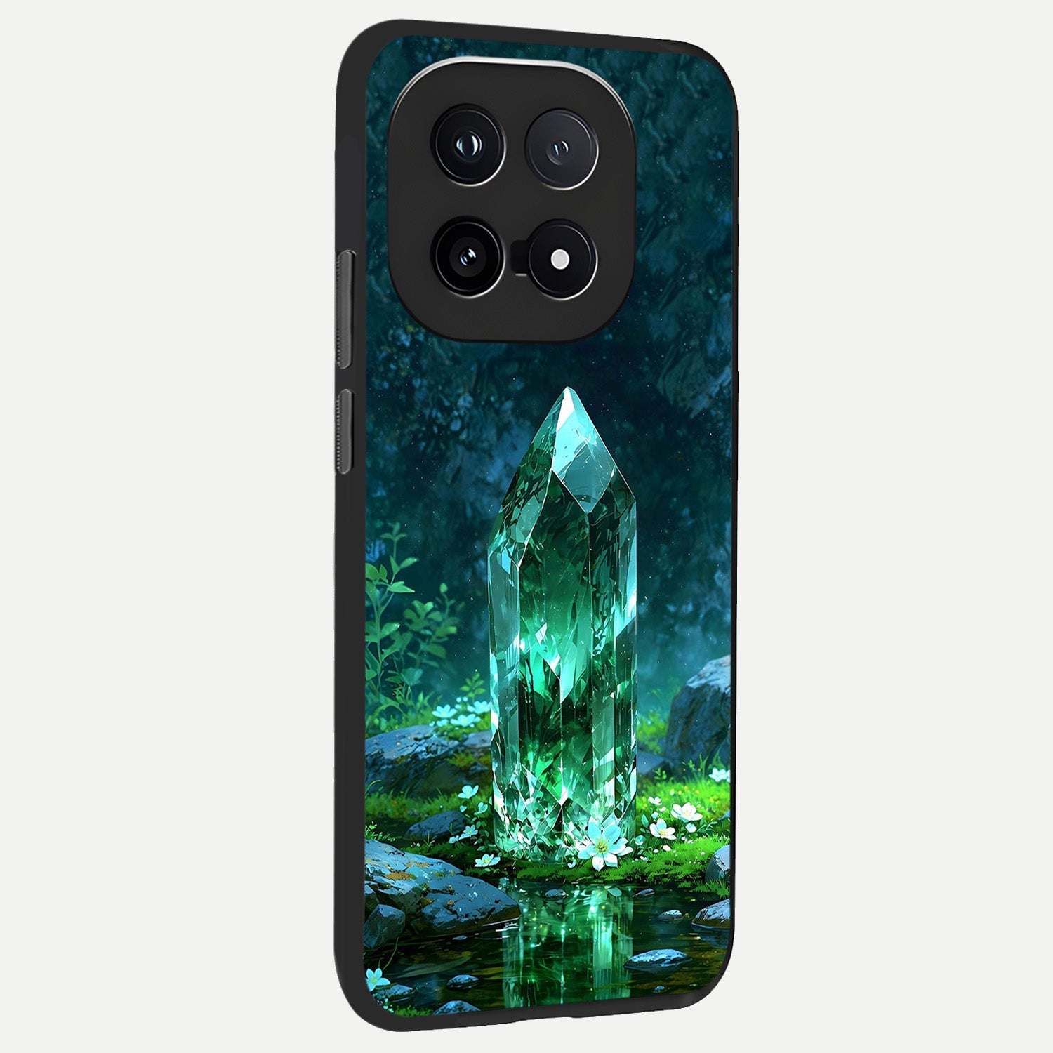  Emerald Light Crystal back cover for iQOO 15 slim fit glass case with vibrant aesthetic design
