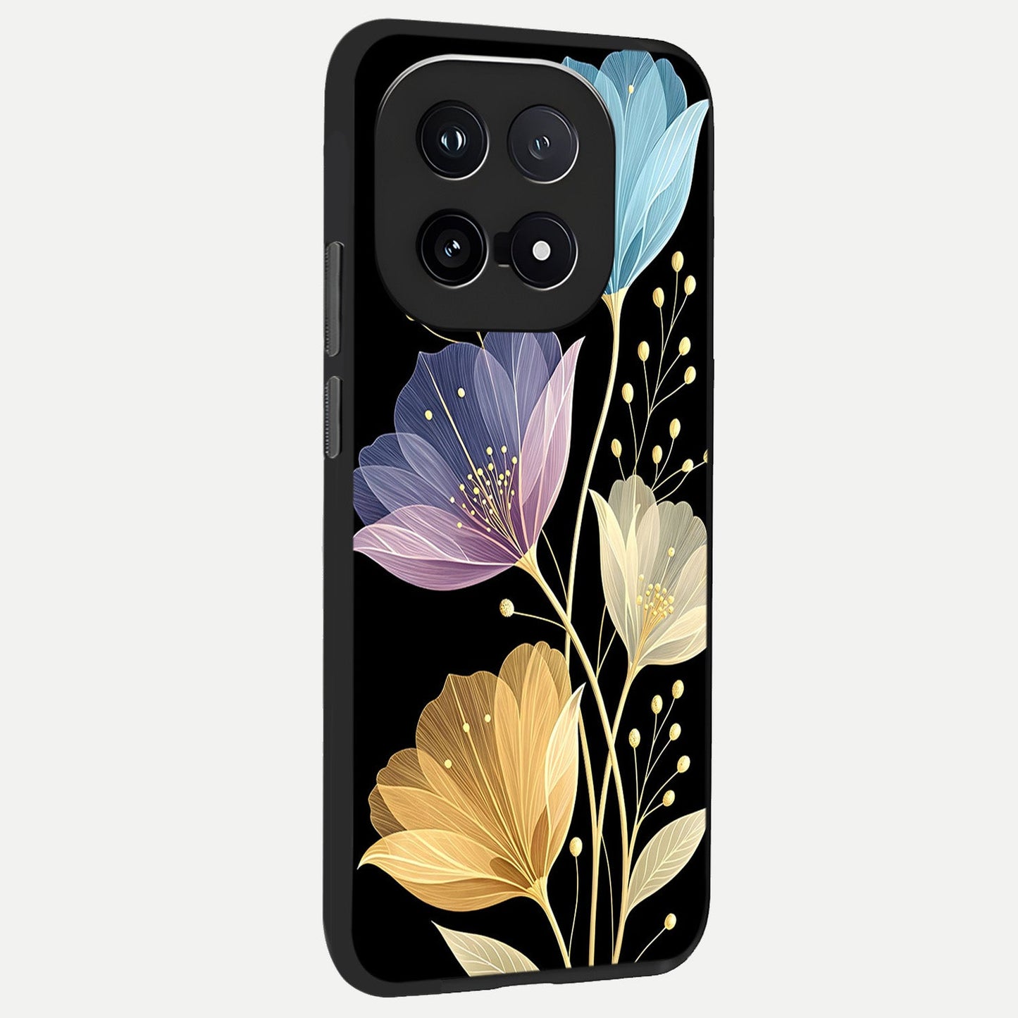  Flower Bloom Glow back cover for iQOO 15 slim fit glass case with vibrant aesthetic design