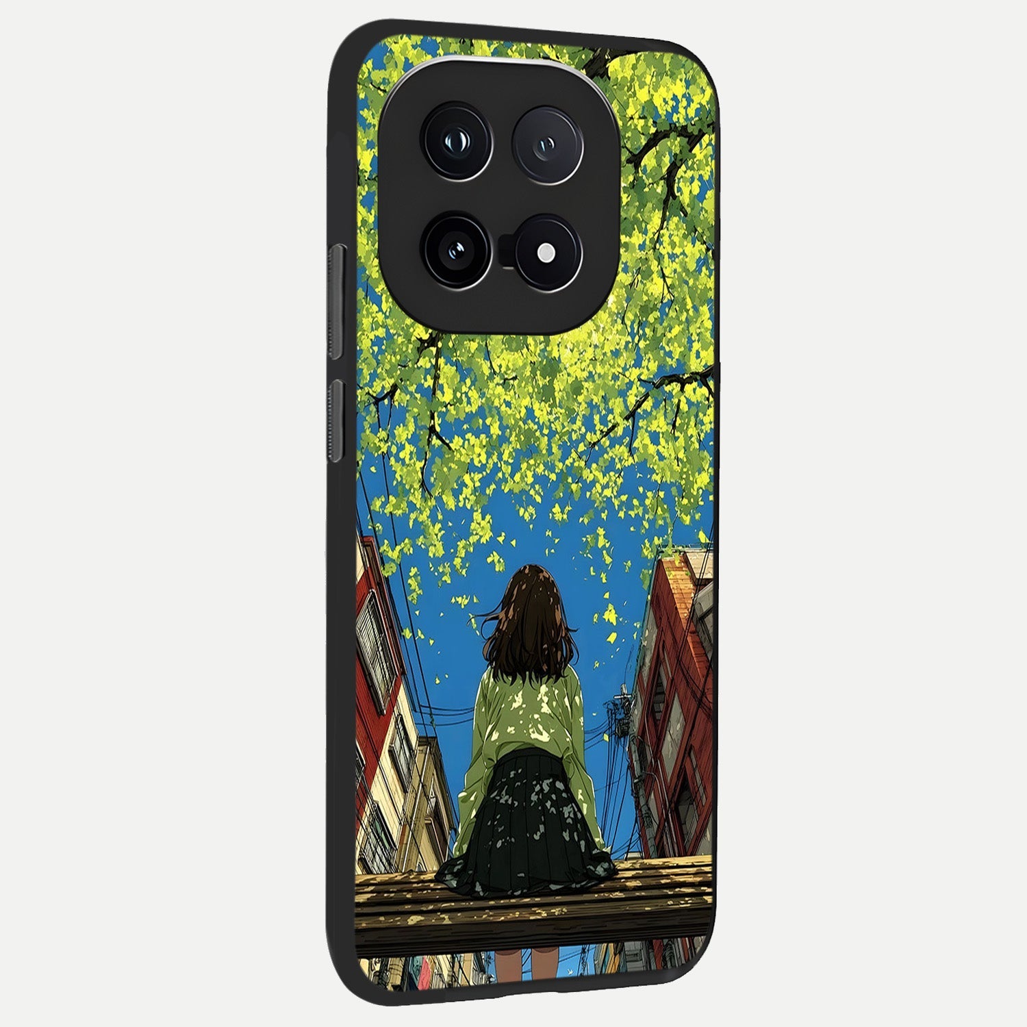  Golden Leaves Glow back cover for iQOO 15 slim fit glass case with vibrant aesthetic design