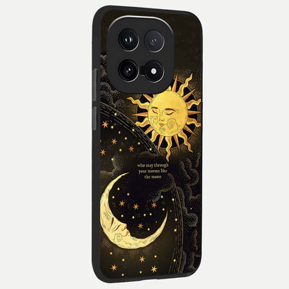  Golden Lunar Love back cover for iQOO 15 slim fit glass case with vibrant aesthetic design