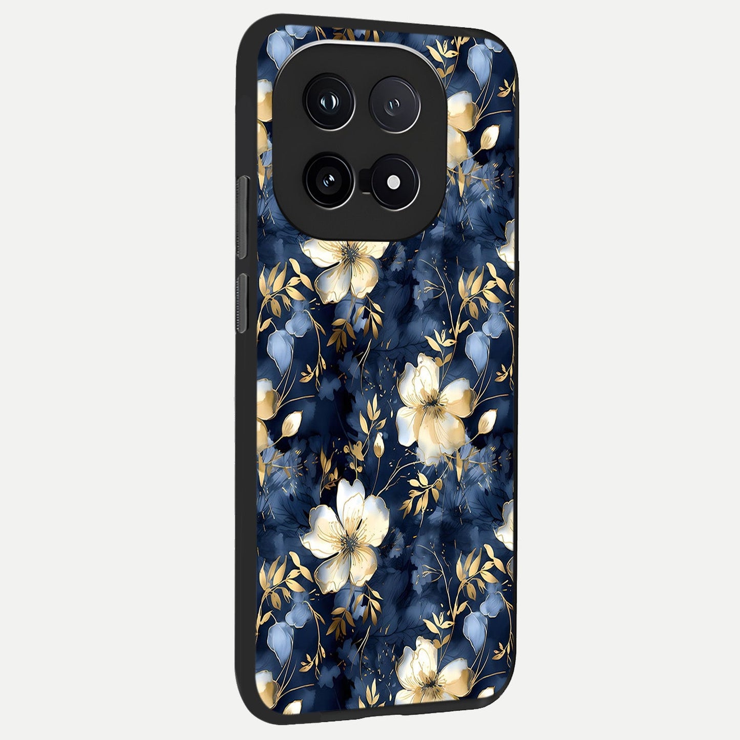  Golden Midnight Bloom back cover for iQOO 15 slim fit glass case with vibrant aesthetic design