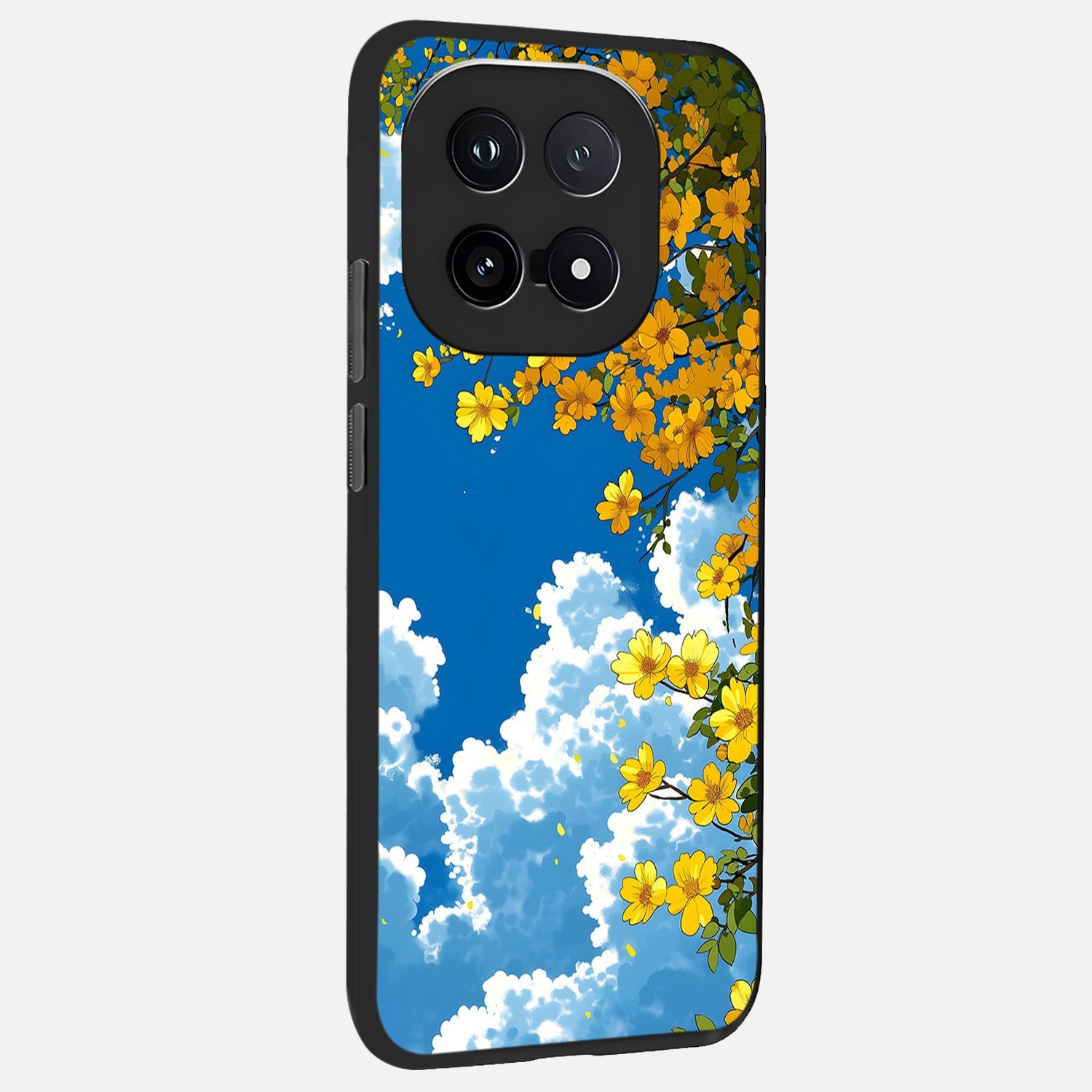  Golden Petal Sky back cover for iQOO 15 slim fit glass case with vibrant aesthetic design
