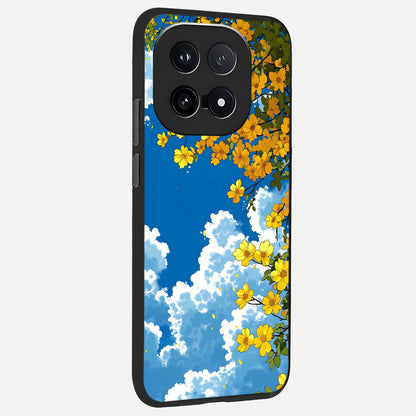  Golden Petal Sky back cover for iQOO 15 slim fit glass case with vibrant aesthetic design