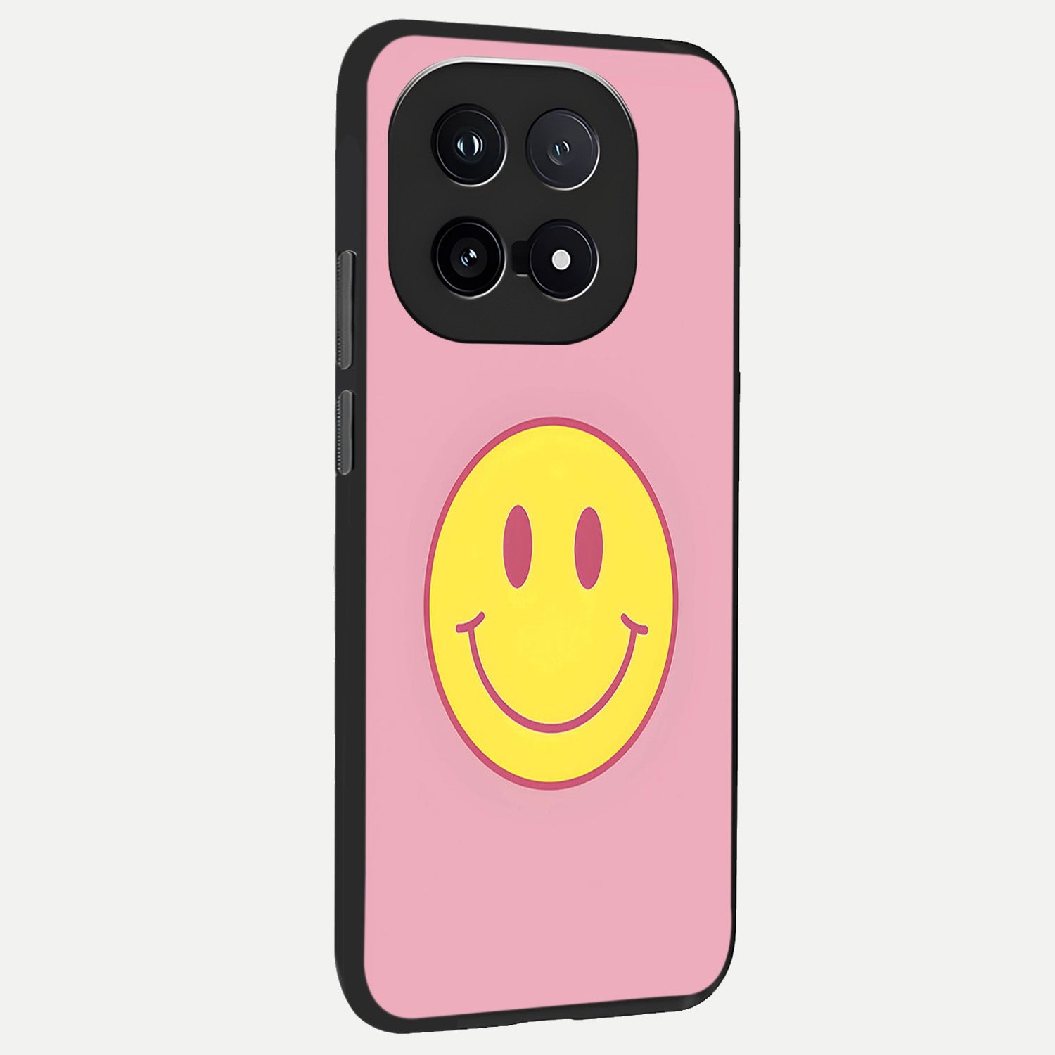  Happy Pink Mood back cover for iQOO 15 slim fit glass case with vibrant aesthetic design