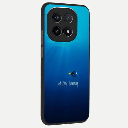  Just Keep Swimming back cover for iQOO 15 slim fit glass case with vibrant aesthetic design