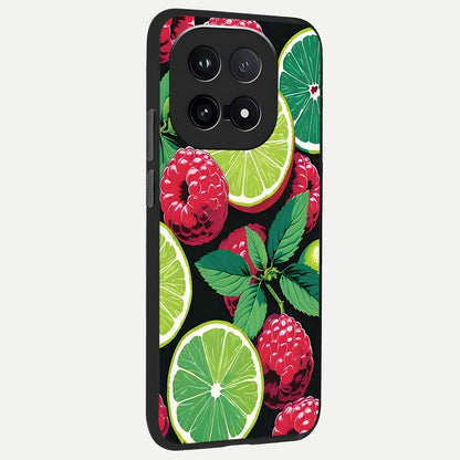  Lime and Raspberry Pattern back cover for iQOO 15 slim fit glass case with vibrant aesthetic design