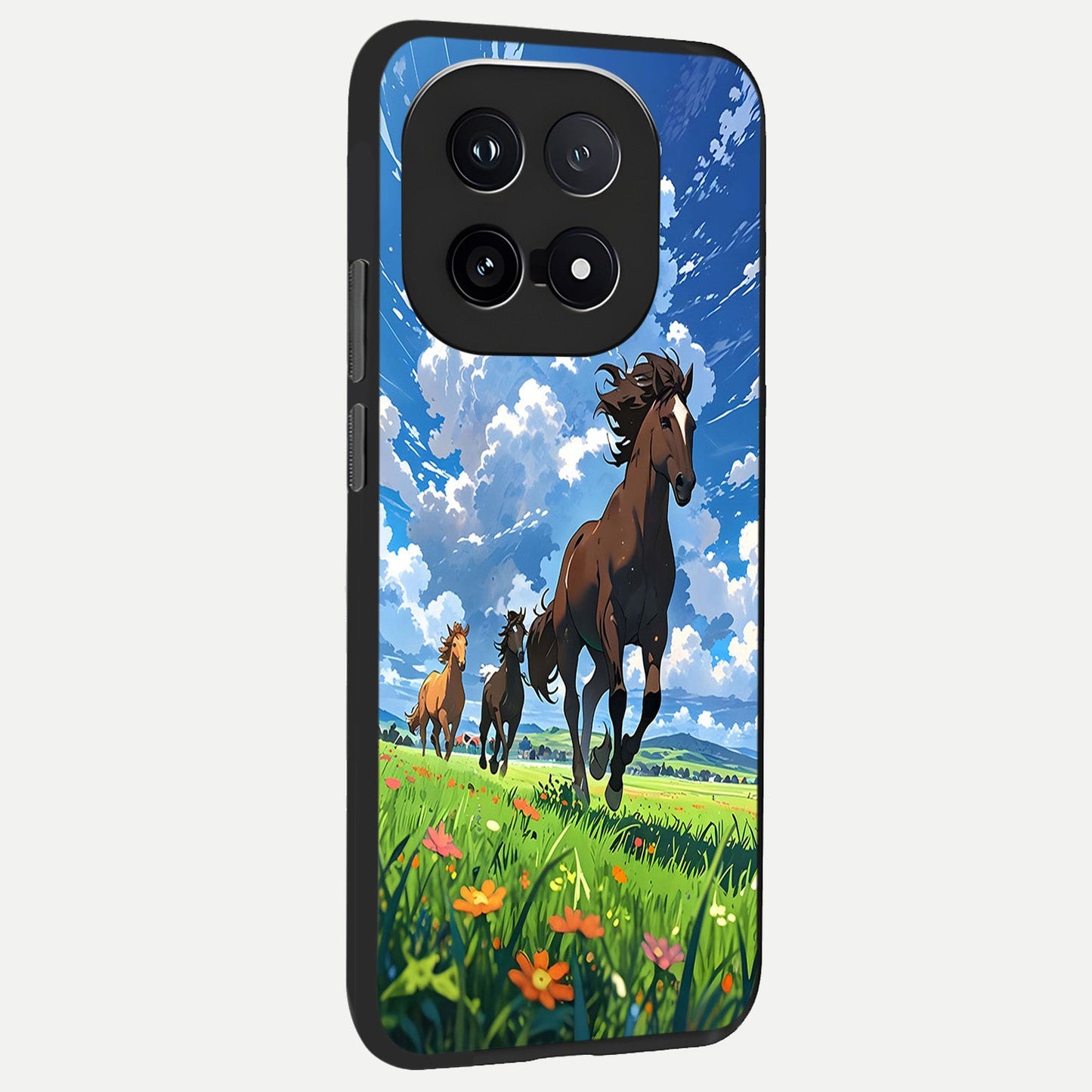  Majestic Horses Galloping back cover for iQOO 15 slim fit glass case with vibrant aesthetic design