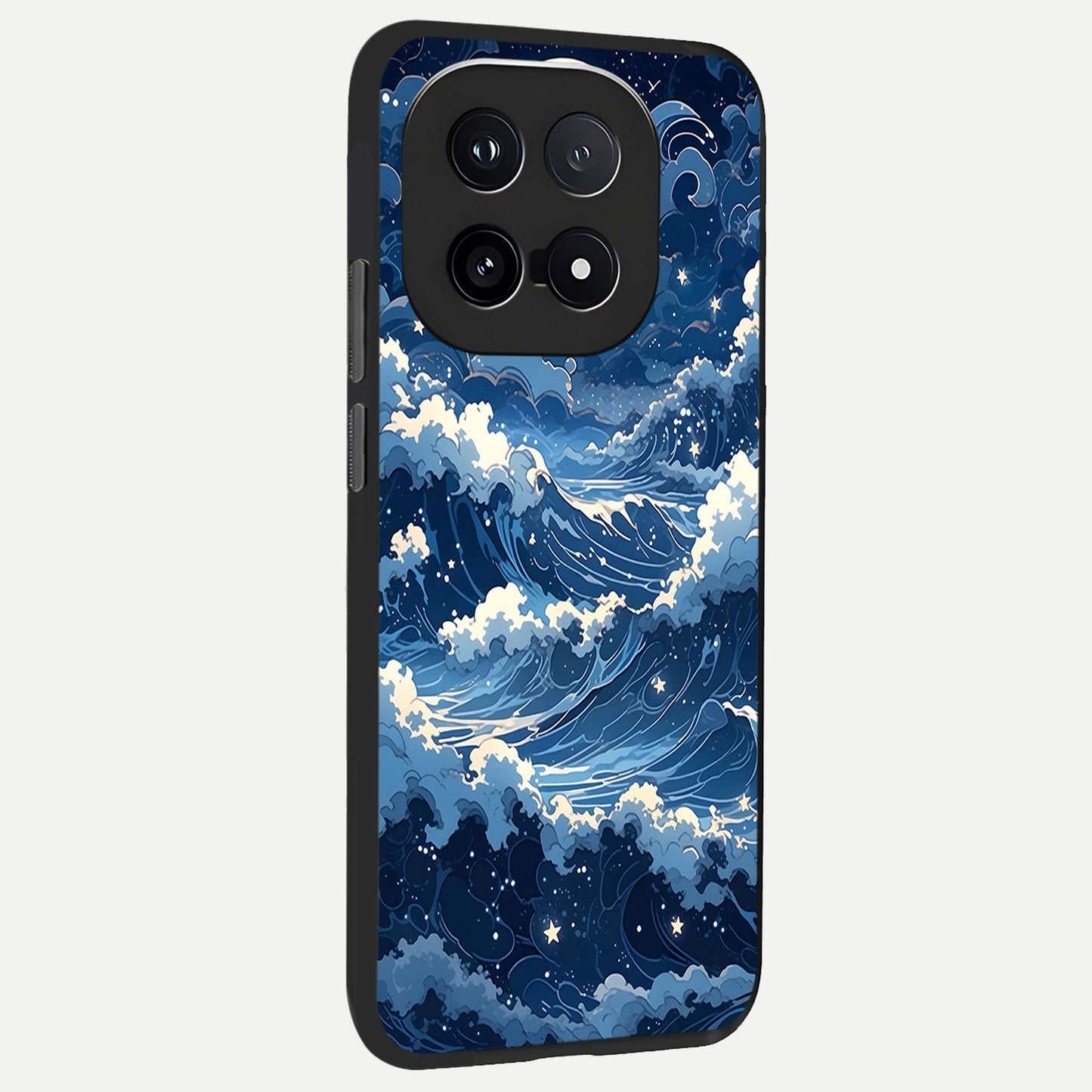 Ocean Moon Waves back cover for iQOO 15 slim fit glass case with vibrant aesthetic design