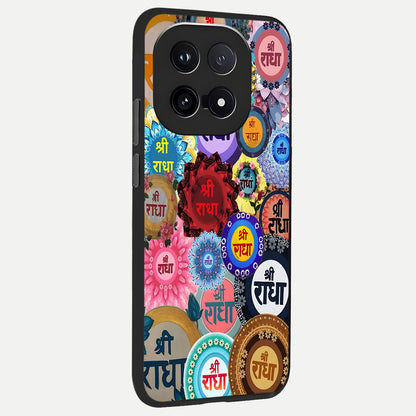  Radha Divine Bloom back cover for iQOO 15 slim fit glass case with vibrant aesthetic design
