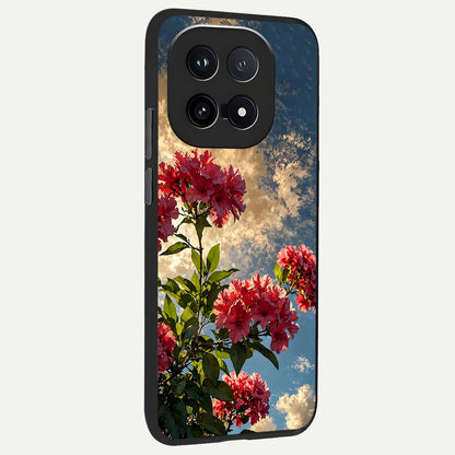  Red Bloom Skies back cover for iQOO 15 slim fit glass case with vibrant aesthetic design