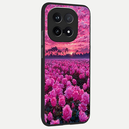  Rose Sunset Valley back cover for iQOO 15 slim fit glass case with vibrant aesthetic design