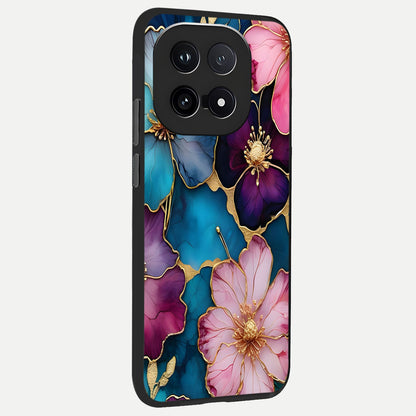  Sparkle Floral back cover for iQOO 15 slim fit glass case with vibrant aesthetic design