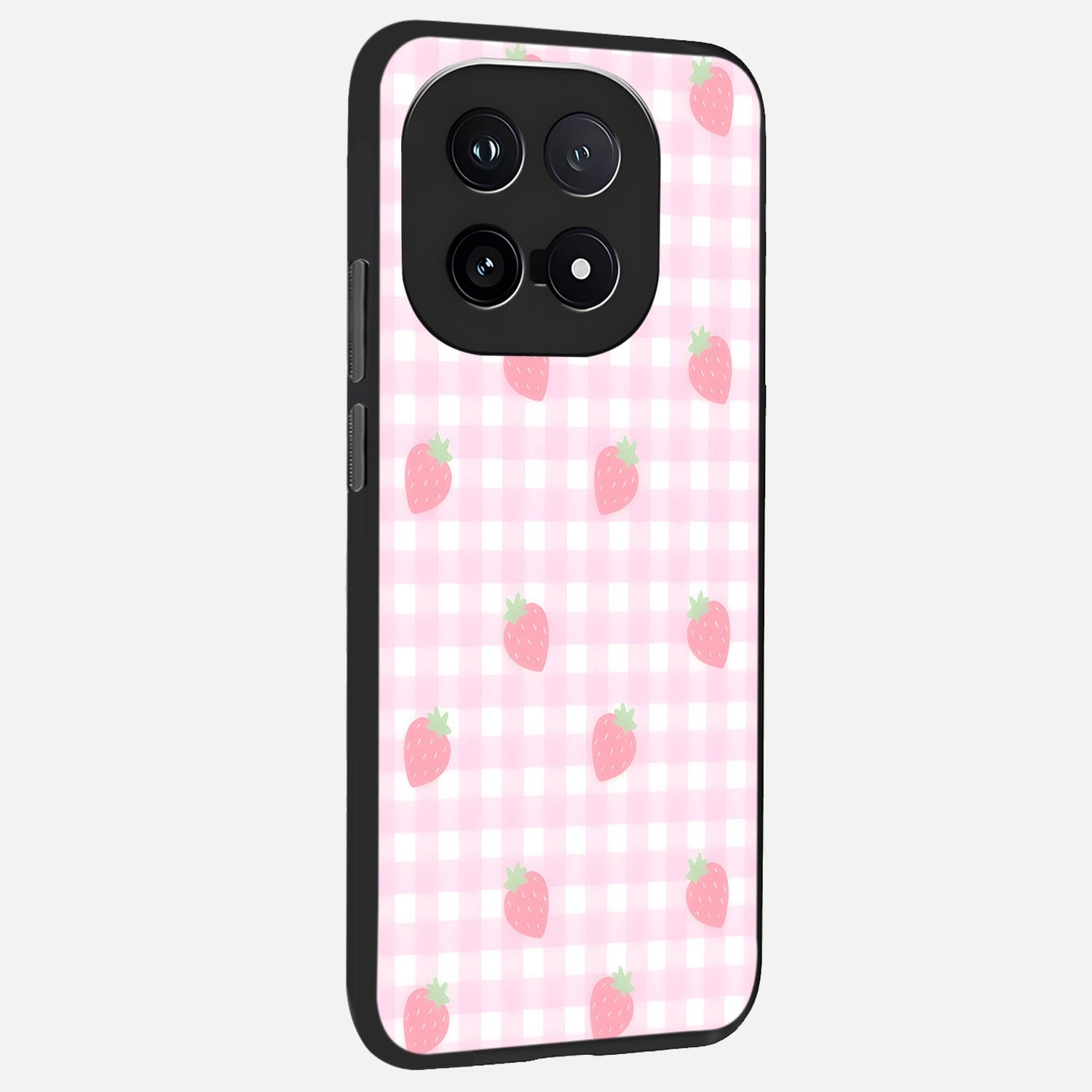  Strawberry Picnic Love back cover for iQOO 15 slim fit glass case with vibrant aesthetic design