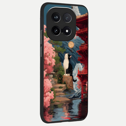  Temple Cat Scenery back cover for iQOO 15 slim fit glass case with vibrant aesthetic design