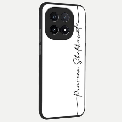  White Tune Custom Name back cover for iQOO 15 slim fit personalized glass case with aesthetic design