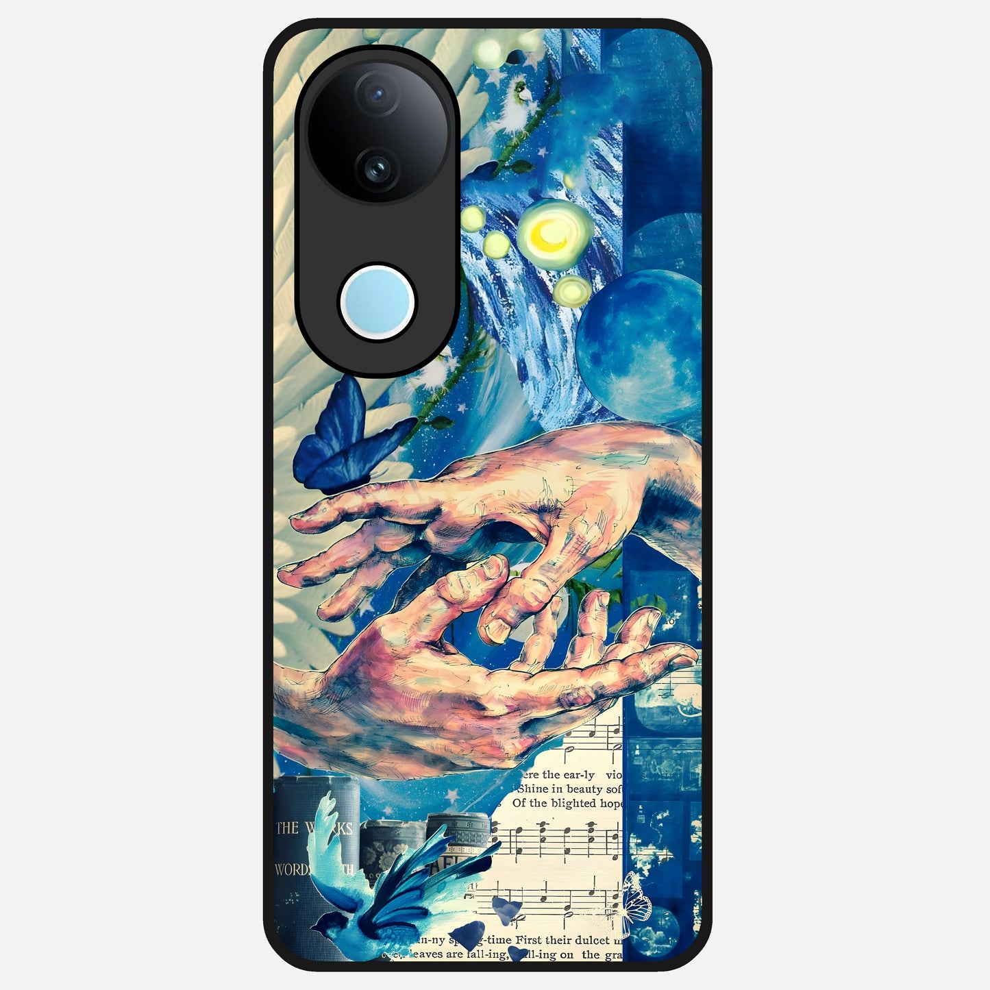  Aesthetic Divider Glass Case for  iQOO Z10R back cover – full design glossy printed glass finish