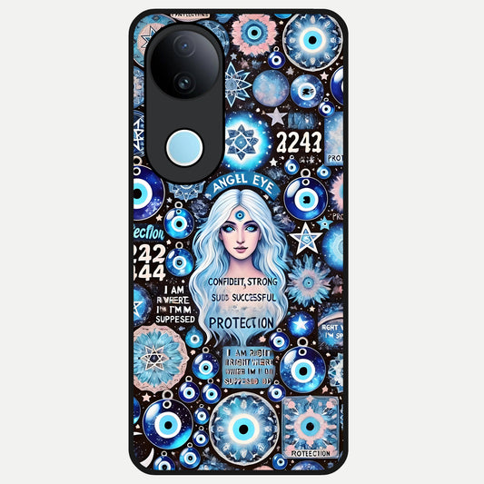  Angel Aura Shield Glass Case for iQOO Z10R back cover – full design glossy printed glass finish