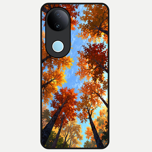  Autumn Sky Rise Glass Case for iQOO Z10R back cover – full design glossy printed glass finish