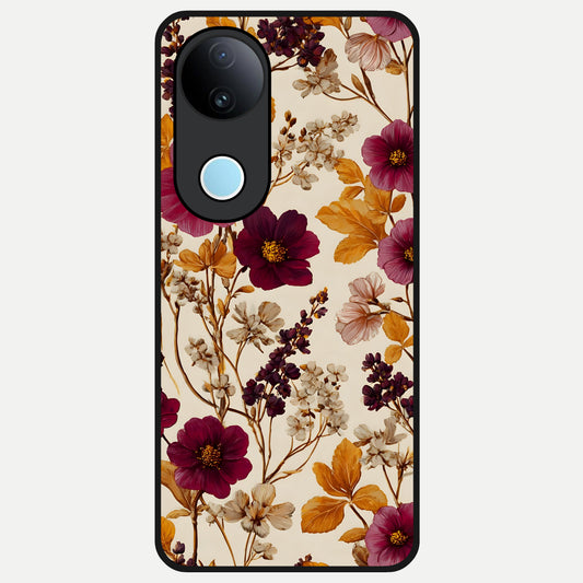  Autumn Wine Bloom Glass Case for  iQOO Z10R back cover – full design glossy printed glass finish