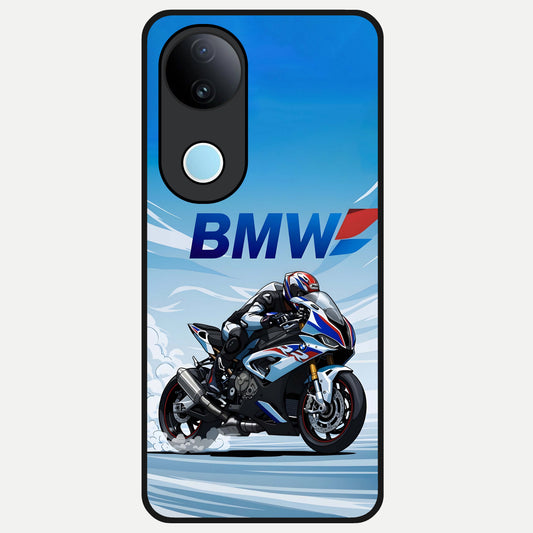  BMW Power Drift Glass Case for  iQOO Z10R back cover – full design glossy printed glass finish