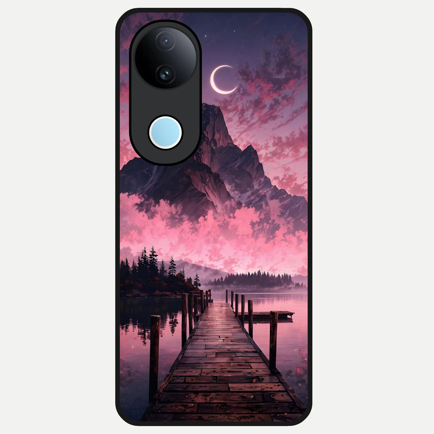  Beautiful Mountain View Glass Case for  iQOO Z10R back cover – full design glossy printed glass finish
