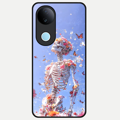  Bloom Beyond Bones Glass Case for  iQOO Z10R back cover – full design glossy printed glass finish