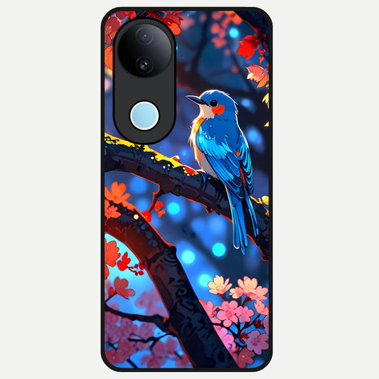  Blooming Water Drift Glass Case for  iQOO Z10R back cover – full design glossy printed glass finish
