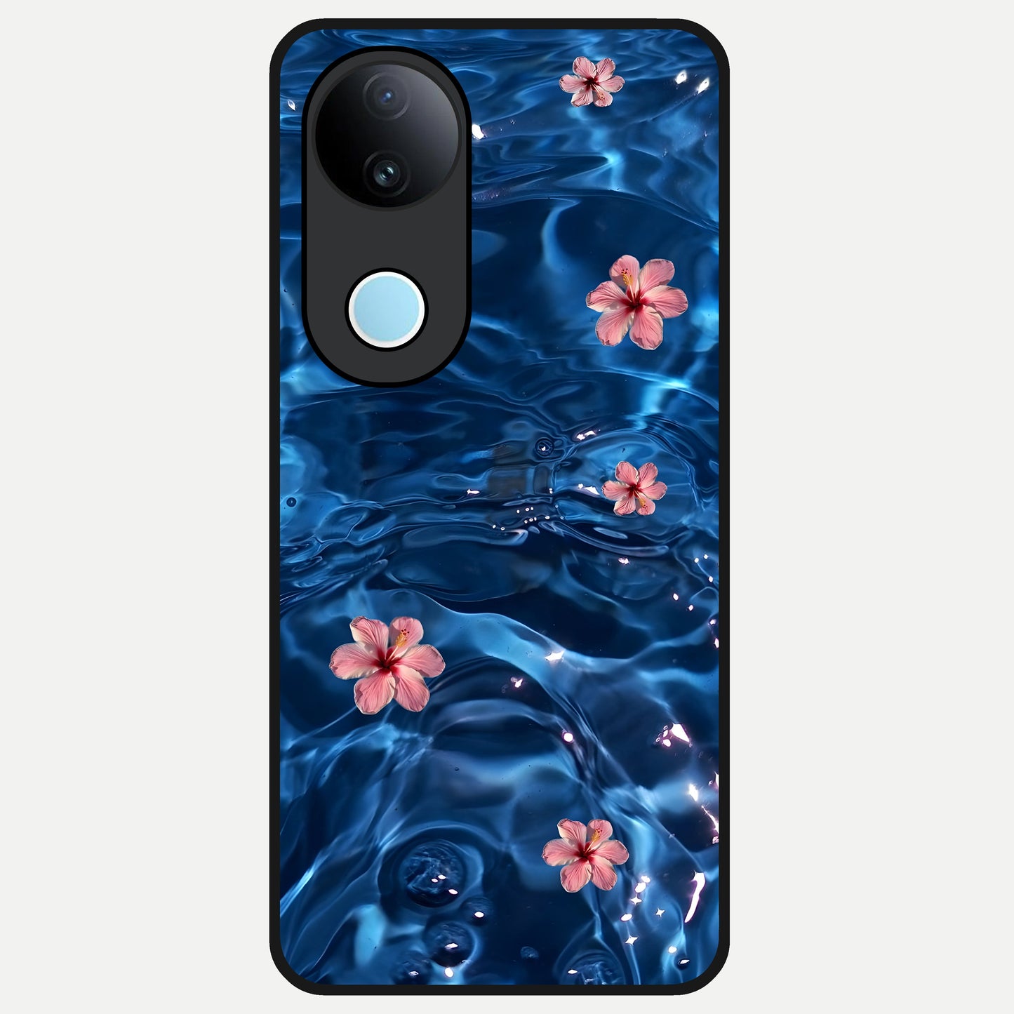  Bloom Thread Art Glass Case for iQOO Z10R back cover – full design glossy printed glass finish