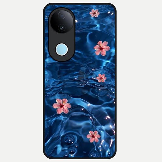  Bloom Thread Art Glass Case for  iQOO Z10R back cover – full design glossy printed glass finish