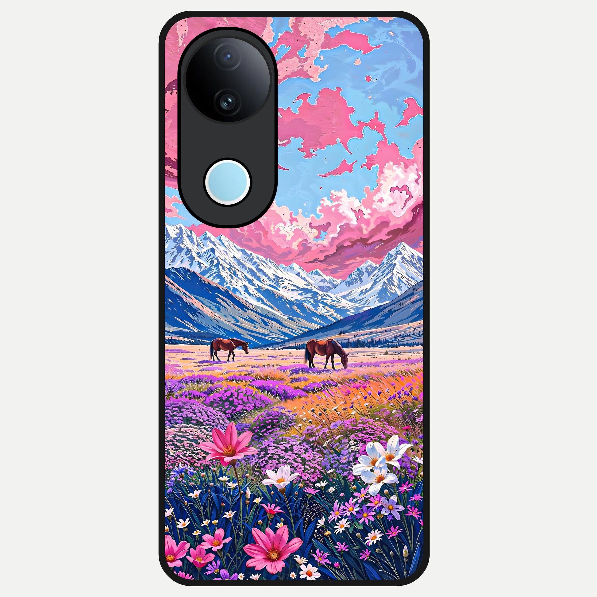  Blossom Valley Dream Glass Case for iQOO Z10R back cover – full design glossy printed glass finish