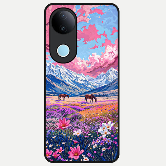  Blossom Valley Dream Glass Case for  iQOO Z10R back cover – full design glossy printed glass finish