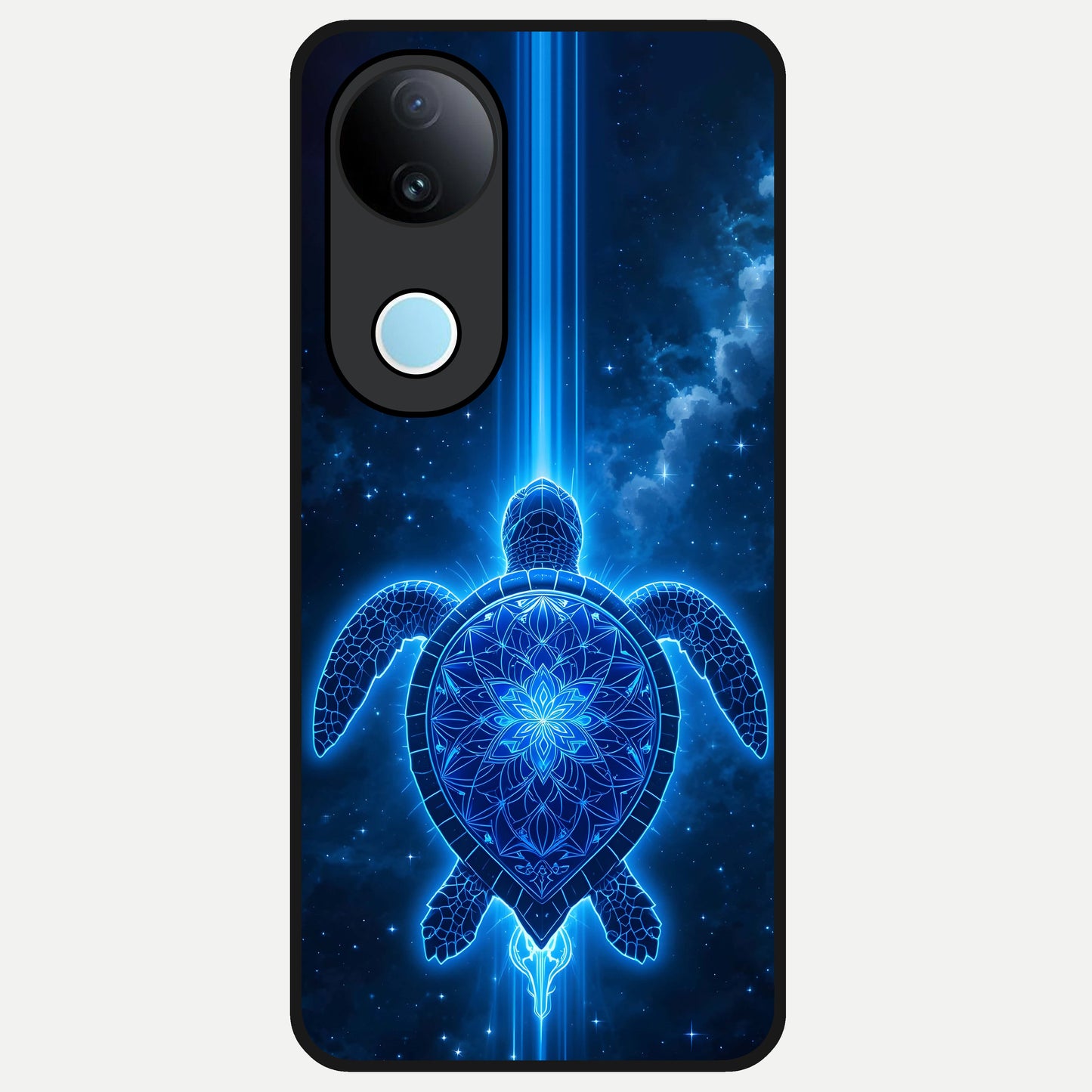  Blue Galaxy Turtle Glass Case for iQOO Z10R back cover – full design glossy printed glass finish