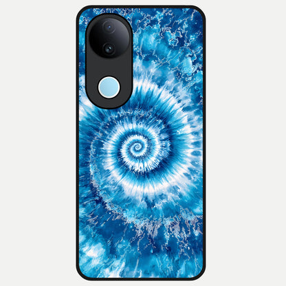  Blue Galaxy Wave Glass Case for  iQOO Z10R back cover – full design glossy printed glass finish