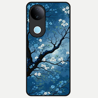  Blue Tree Serenity Glass Case for iQOO Z10R back cover – full design glossy printed glass finish