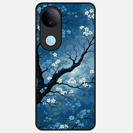  Blue Tree Serenity Glass Case for  iQOO Z10R back cover – full design glossy printed glass finish