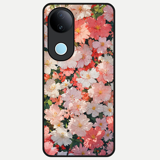  Blush Bloom Field Glass Case for  iQOO Z10R back cover – full design glossy printed glass finish
