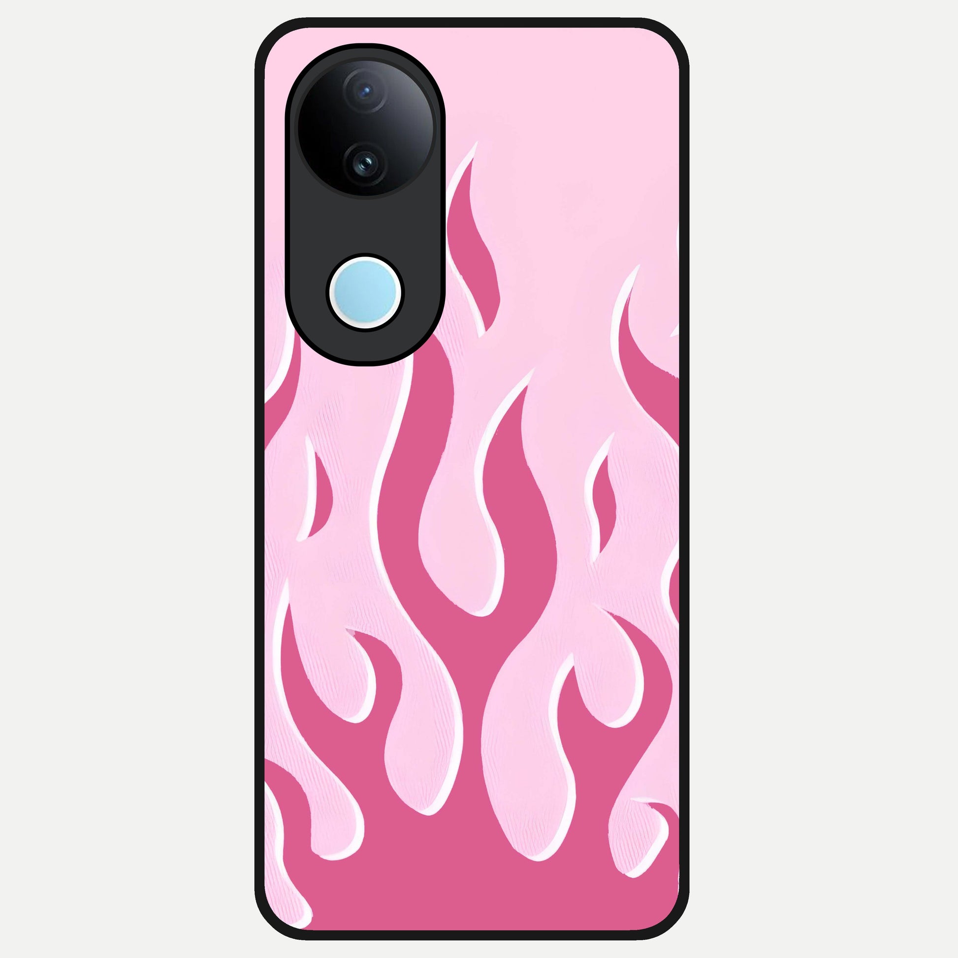  Blush Flame Energy Glass Case for  iQOO Z10R back cover – full design glossy printed glass finish