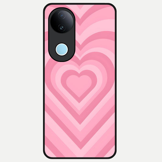  Blush Heart Waves Glass Case for  iQOO Z10R back cover – full design glossy printed glass finish
