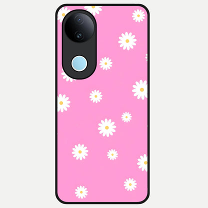  Bubblegum Daisy Pop Glass Case for  iQOO Z10R back cover – full design glossy printed glass finish