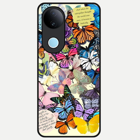  Butterflies Petal Dream Glass Case for iQOO Z10R back cover – full design glossy printed glass finish