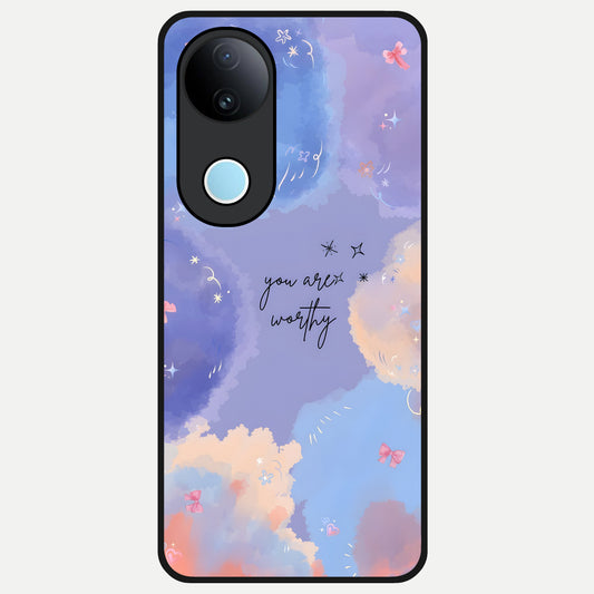  Celestial Cloud Magic Glass Case for iQOO Z10R back cover – full design glossy printed glass finish