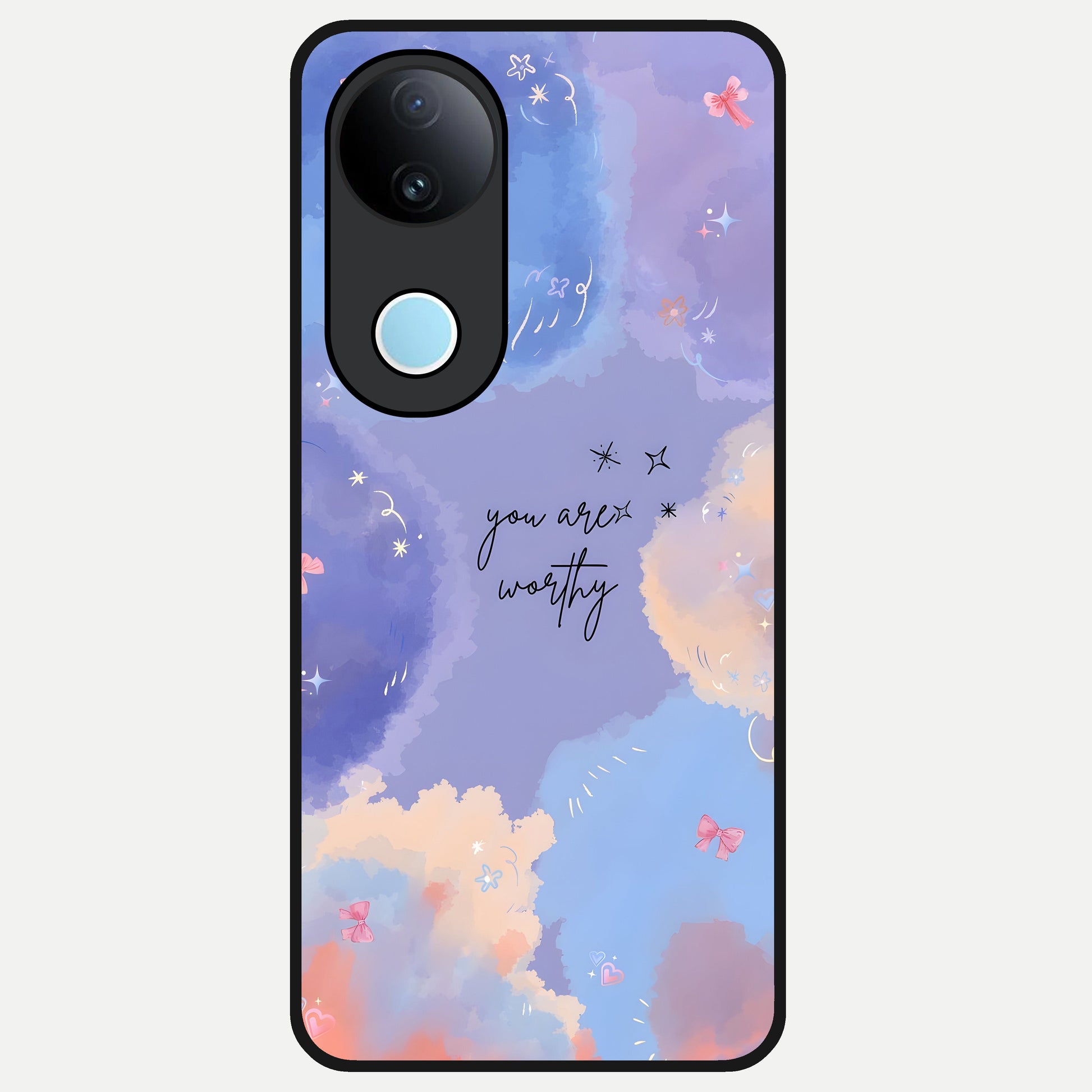  Celestial Cloud Magic Glass Case for  iQOO Z10R back cover – full design glossy printed glass finish