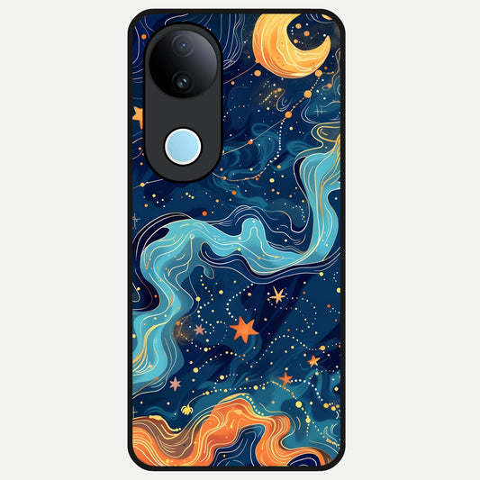  Celestial Dream Flow Glass Case for iQOO Z10R back cover – full design glossy printed glass finish